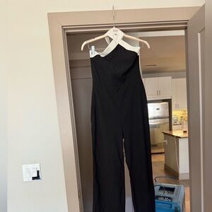 SHEIN Black and White Halter Jumpsuit